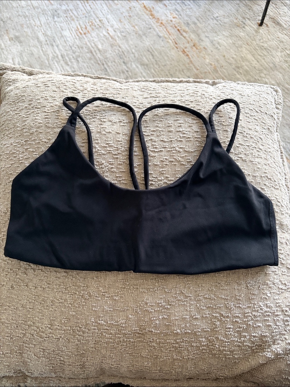 Black Strappy Wireless sports bra or swim top